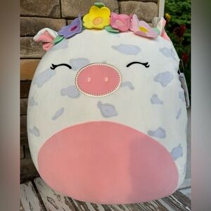 Original Squishmallow Rosie the Pig 16” Plush with Flower Crown